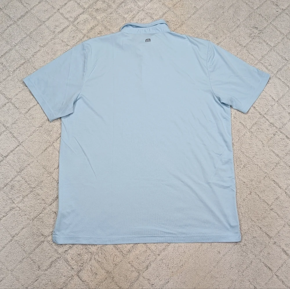 Travis Mathew Shirt Mens XXL Blue Light Kalama Cove Golf Polo Casual Cotton